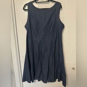 Harve Benard denim a-line knee length dress